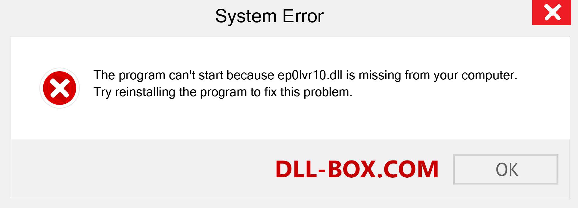  ep0lvr10.dll file is missing?. Download for Windows 7, 8, 10 - Fix  ep0lvr10 dll Missing Error on Windows, photos, images